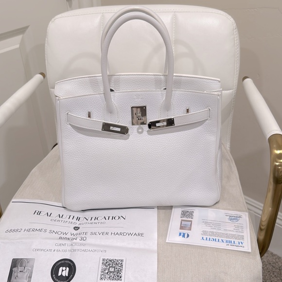 ❌SOLD❌HERMES SNOW WHITE BIRKIN 30 Pladium hardware full kit, pristine condition - Picture 5 of 8